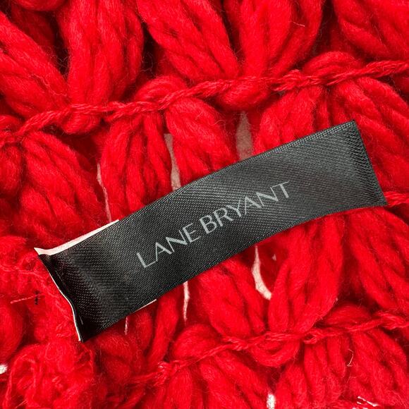 Lane Bryant Infinity Scarf OS Red Chunky Cable Knit Thick Crochet Neck Warmer - Picture 6 of 10